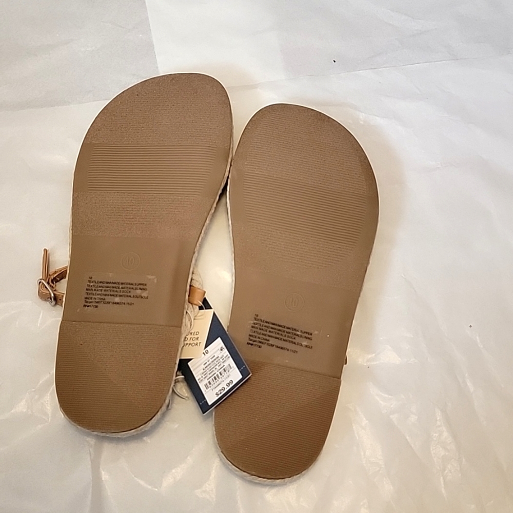 NWT Universal Threads Serena Nautical Rope Sandals Vegan Leather Flats - Picture 3 of 9